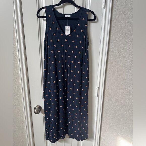 J. Jill Blue and White Sleeveless V-Neck Maxi Sundress - Picture 2 of 9